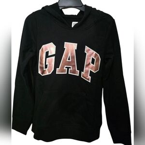 NWT GAP Girls Logo Hoodie | XL | Black Cozy Pullover Sweatshirt